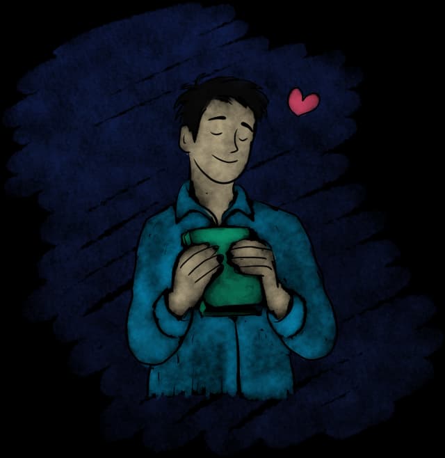 Homme tenant son livre coup de cœur